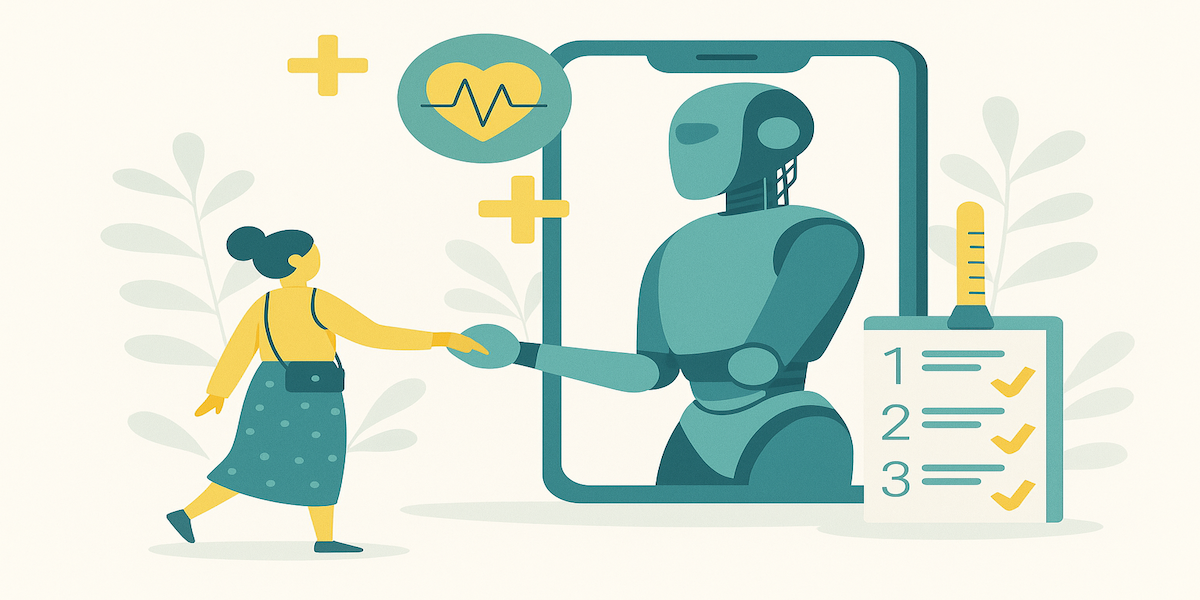 AI Doctor providing consultation on a mobile device with health icons